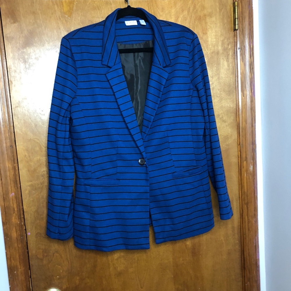 Blue striped blazer. Never worn.